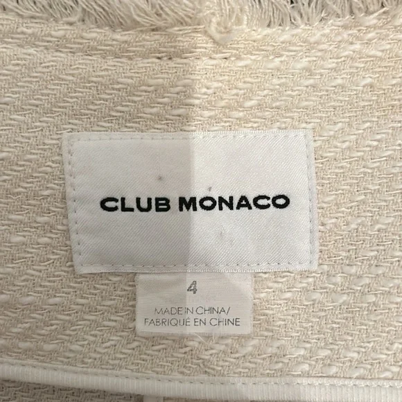 Club Monaco Ivory Blazer with fringe. - Picture 9 of 9